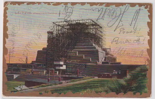 83932 AK Leipzig - Völkerschlacht-Denkmal im Bau 1908