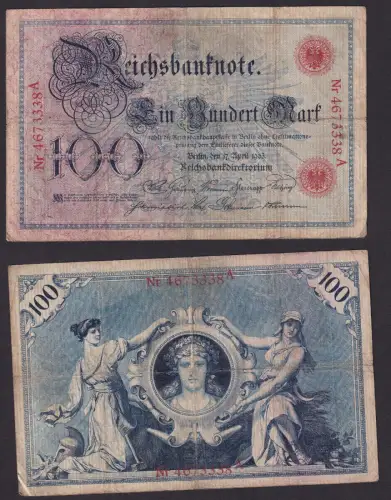 100 Mark Banknote Deutsches Kaiserreich 17. April 1903 (108887)