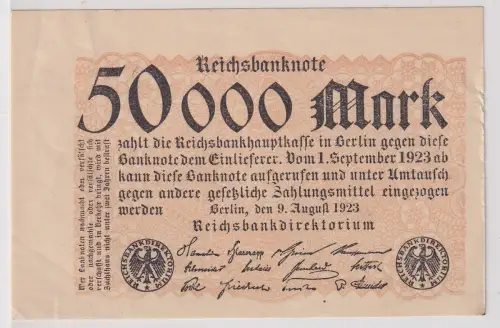 50000 Mark Inflation Banknote 9.8.1923 Ro.99 (129094)
