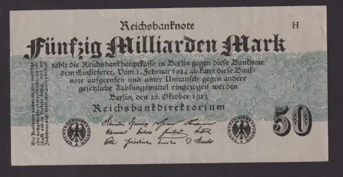 50 Milliarden Mark Inflation Banknote 26.10.1923 Ro.122 b (102943)