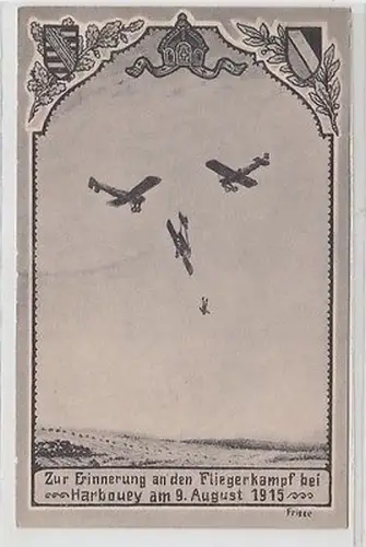 62244 Ak Zur Erinnerung an den Fliegerkampf bei Harbouey am 9. August 1915