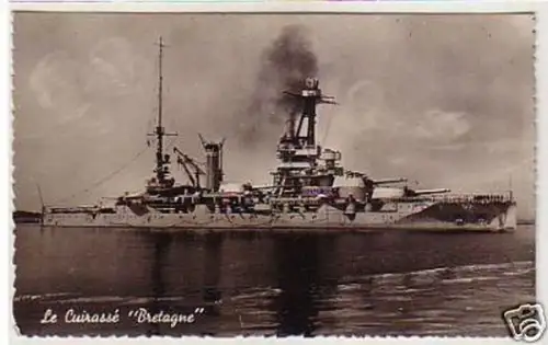 14919 Ak Frankreich Panzerkreuzer "Bretagne" um 1940