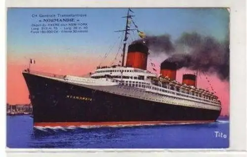 30996 Ak französischer Dampfer S.S."Normandie" um 1935
