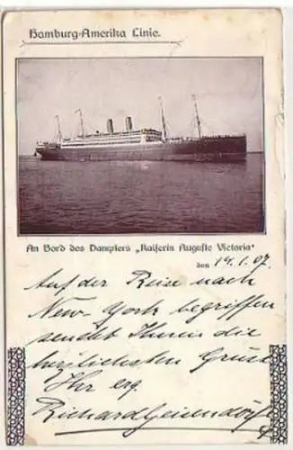 27882 Ak Dampfer "Kaiserin Auguste Victoria" 1907