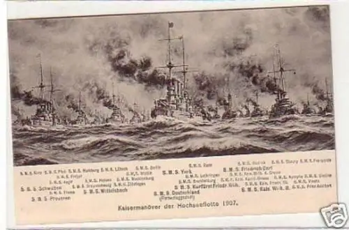 32990 Ak Kaisermanöver der Hochseeflotte 1907