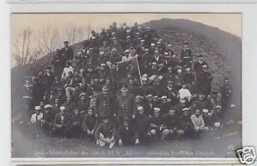 13987 Foto Ak S.M.S. Möwe mit Gefangenen Indern um 1915