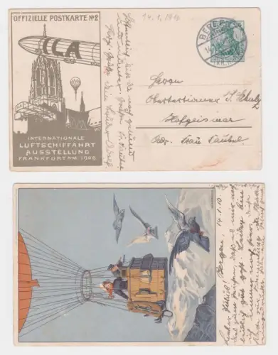 52907 Ganzsachen Postkarte Internat. Luftschiffahrt Ausstellung Frankfurt 1909