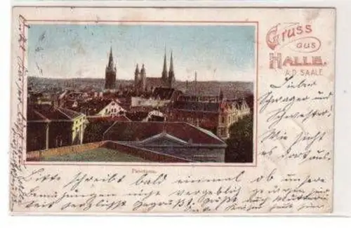 46884 Ak Gruß aus Halle an der Saale Panorama 1901