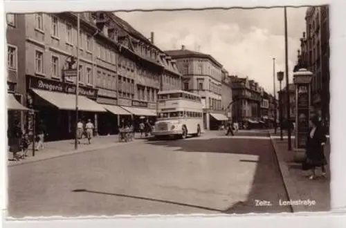 57023 Ak Zeitz Leninstrasse mit Doppelstockbus 1960