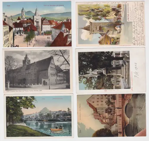 907661/6 Ak Jena Mühlgraben, Schützenbrücke, Universität usw. um 1920