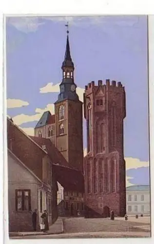 24799 Ak Tangermünde Hühnerdorfer Torturm um 1910