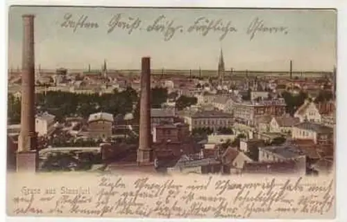 38889 Ak Gruss aus Stassfurt Totalansicht 1900