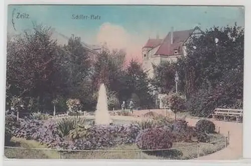 56901 Feldpost Ak Zeitz Schiller Platz 1917