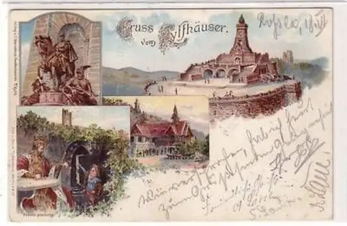 41405 Ak Lithographie Gruß vom Kyffhäuser 1899