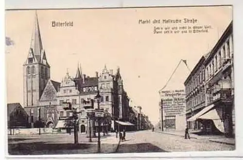 38920 Ak Bitterfeld Markt und Hallesche Strasse 1915