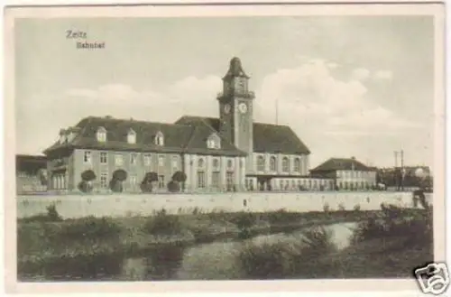 25662 Ak Zeitz Bahnhof um 1930