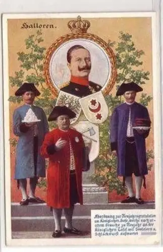 47641 Ak Halle a.S. Halloren Kaiser Wilhelm II um 1910