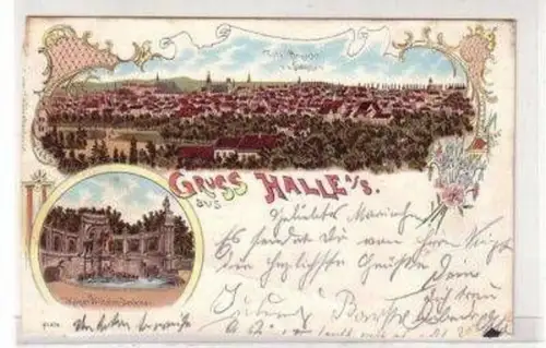 48148 Ak Lithographie Gruß aus Halle an der Saale 1900