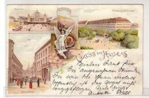 48157 Ak Lithographie Gruß aus Halle an der Saale 1898