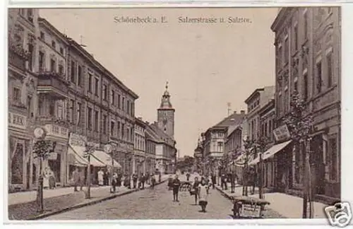 24937 Ak Schönebeck an der Elbe Salzerstrasse 1912