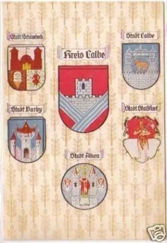 29584 Wappen Ak Kreis Calbe um 1930