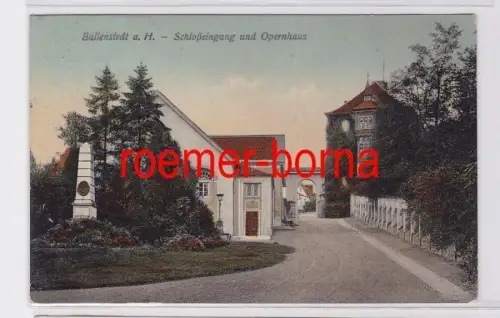 80669 Ak Ballenstadt a.H. Schloßeingang und Opernhaus 1929
