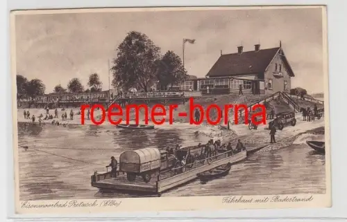 73298 Ak Eisenmoorbad Pretzsch Fährhaus mit Badestrand 1939