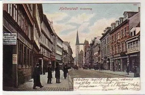 29992 Ak Halberstadt Breiteweg mit Geschäften 1905