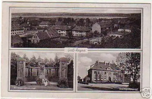 04653 Ak Groß Kayna Kriegerdenkmal usw. um 1940