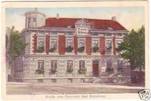 29357 Ak Grüße vom Parkhotel Bad Salzelmen um 1910