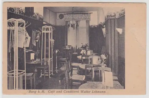 69544 Ak Burg bei Magdeburg Café und Conditorei Walter Lehmann um 1930