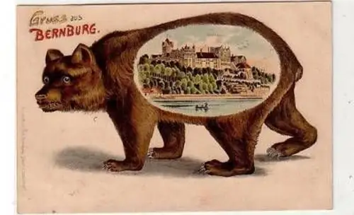 41239 Ak Lithographie Gruß aus Bernburg Schloß 1904