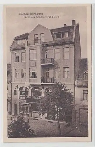 64082 Ak Solbad Bernburg Schillings Konditorei und Café um 1930