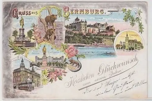 57066 Ak Lithographie Gruß aus Bernburg 1897