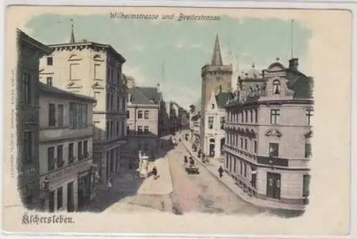 04742 Ak Aschersleben Wilhelmstrasse und Breitestrasse 1915
