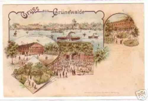 18817 Ak Lithographie Gruß aus Grünewalde um 1900