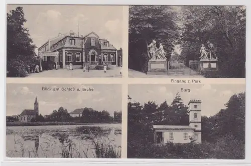92951 AK Groß-Kühnau bei Dessau - Waldschlösschen, Schloßblick, Burg 1915