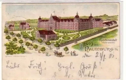 46386 Ak Litho Gruß aus Naumburg Kadettenanstalt 1901