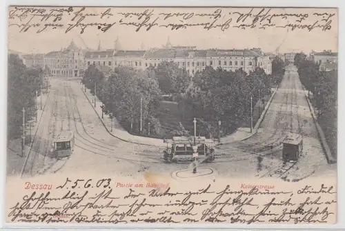 71726 Ak Dessau Partie am Bahnhof und Kaiserstrasse 1903