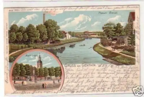 26361 Ak Lithographie Gruss aus Genthin 1902