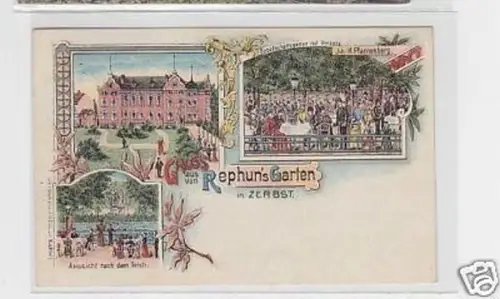 31513 Ak Lithographie Gruß aus Zerbst Gasthof 1898