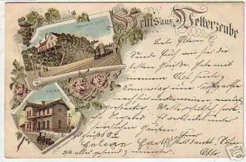 04645 Ak Lithographie Gruss aus Wetterzeube 1898