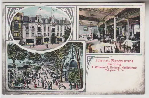 69076 Mehrbild Ak Bernburg Union Restaurant 1910