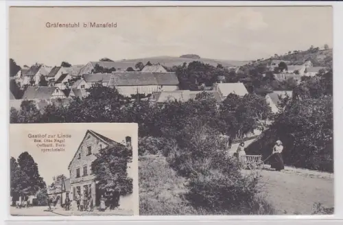 84183 Mehrbild Ak Gräfenstuhl bei Mansfeld Gasthof zur Linde um 1910