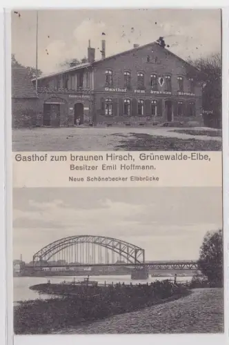 88570 Mehrbild Ak Grünewalde Elbe Gasthof zum braunen Hirsch 1912