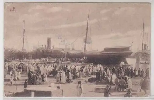 09185 Ak Tunis Tunesien Hafenansicht 1906