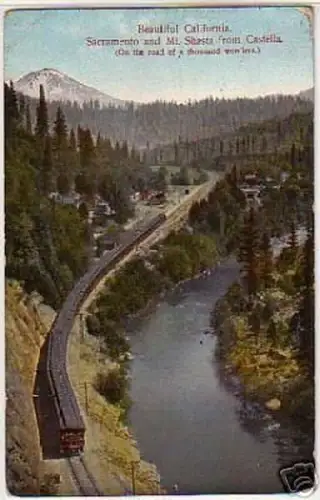 04482 Ak Sacramento Californien mit Zug um 1910