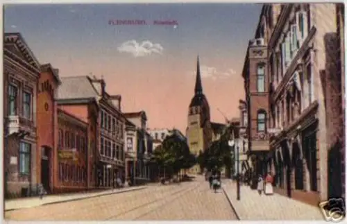 15533 Ak Flensburg Neustadt Straßenansicht um 1910