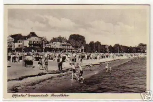 08879 Ak Ostseebad Travemünde Strandleben um 1930