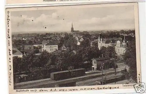 29227 Ak Buxtehude Totalansicht mit Bahnanlagen 1932